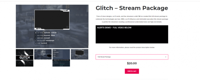 Nerd or Die Glitch Pack - twitch overlay + alerts