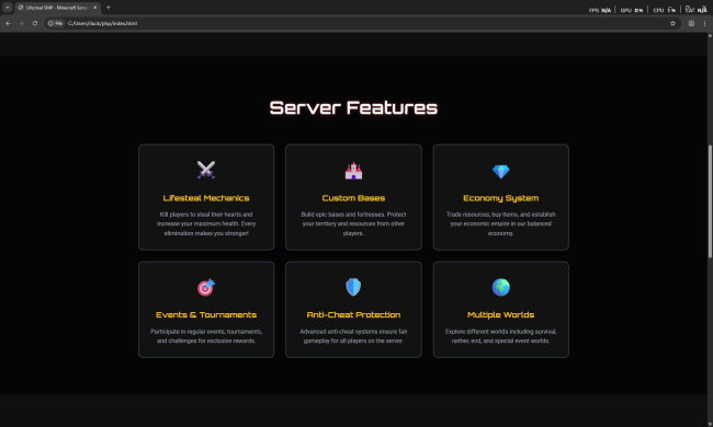 Lifesteal SMP Landing Page Template - Image 2