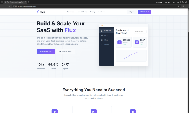 FLUX - Premium SaaS & App Landing Page