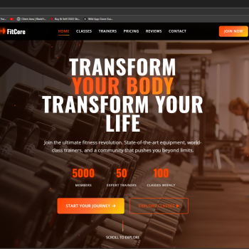 FitCore – Premium Gym & Fitness Landing Page Template