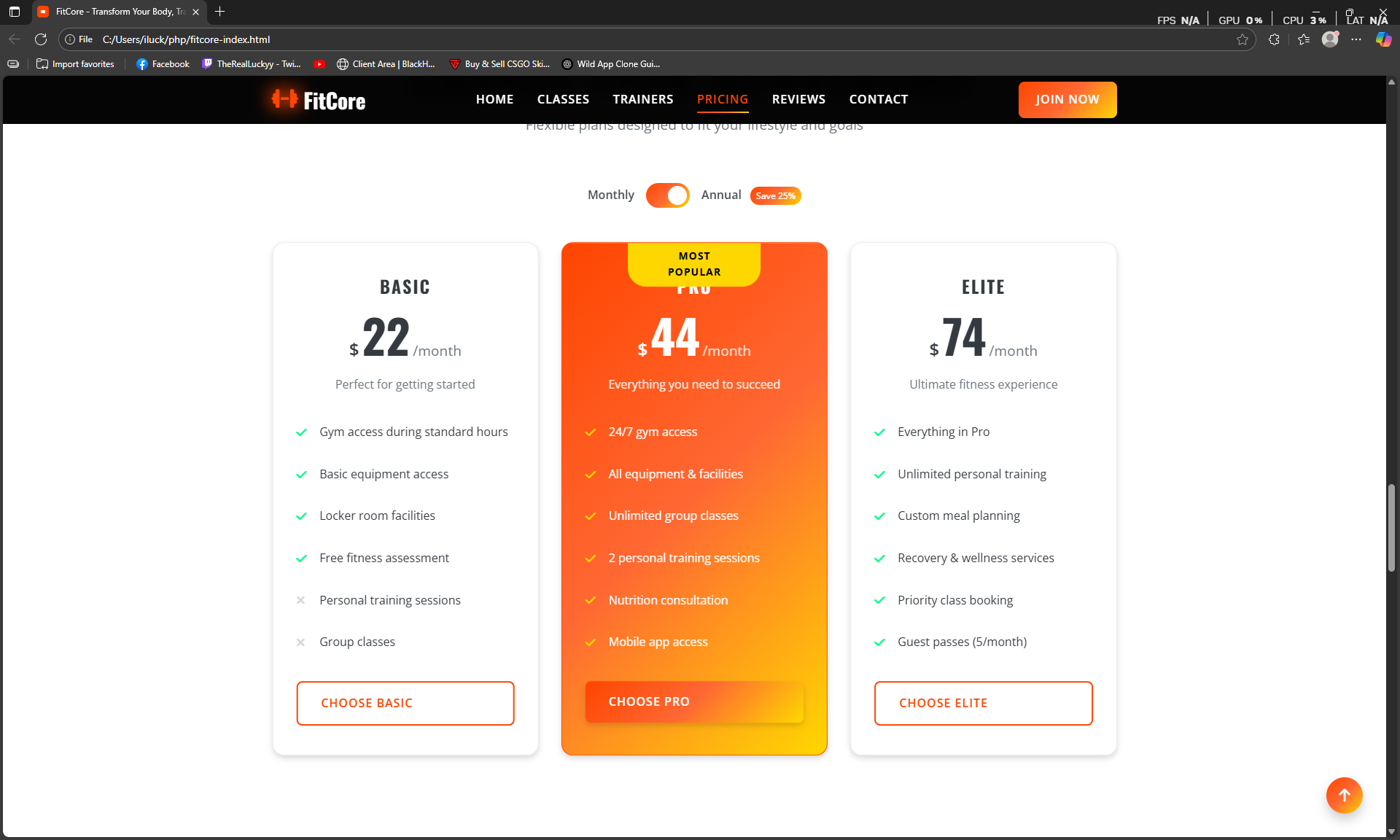 FitCore – Premium Gym & Fitness Landing Page Template - Image 4