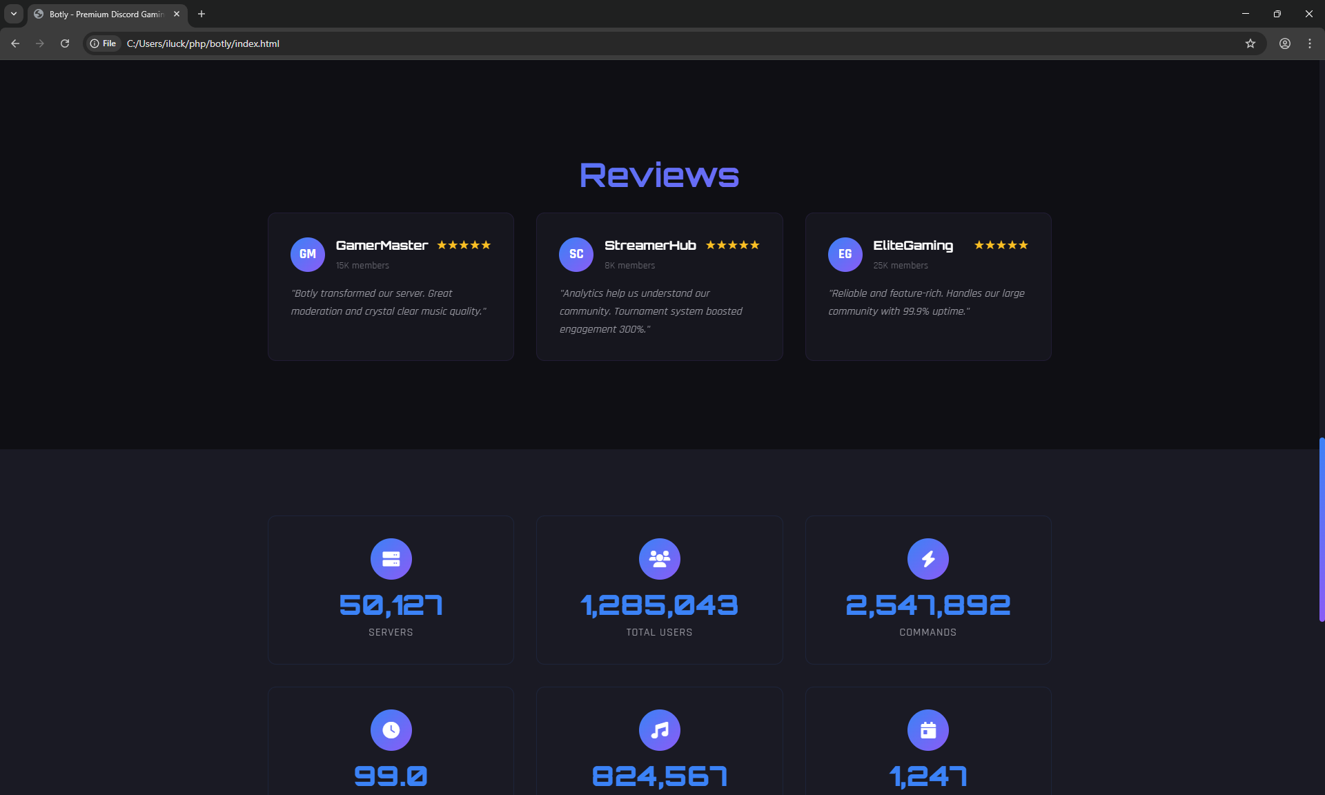 PREMIUM DISCORD BOT LANDING PAGE - Image 3